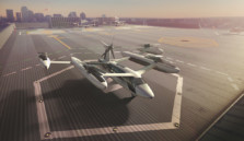 Vtol aircraft on a landing pad